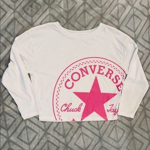 White cropped Converse t shirt